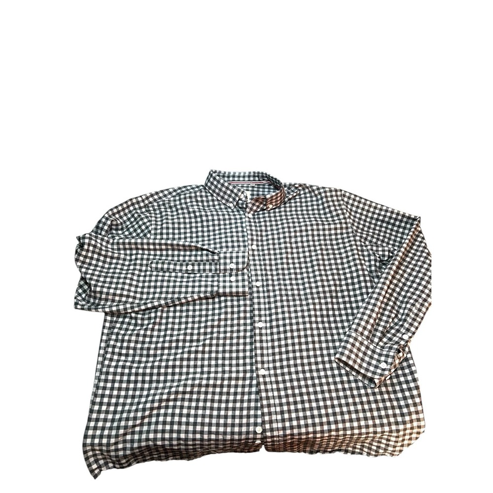 Oxford Men's Luxury Collection Men's Black and White Plaid Button Down Shirt XL